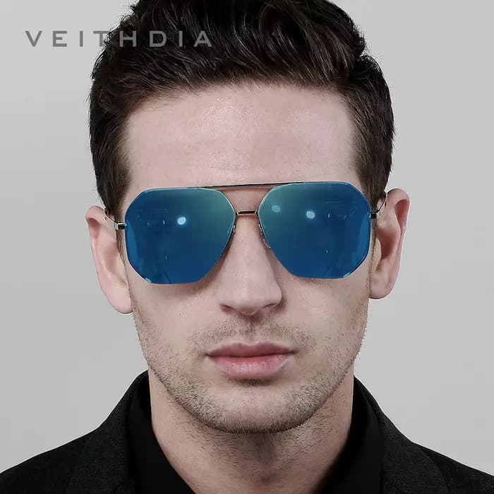 VEITHDIA-Lunettes de soleil vintage polarisées pour homme et femme, verres carrés en nylon, style ré