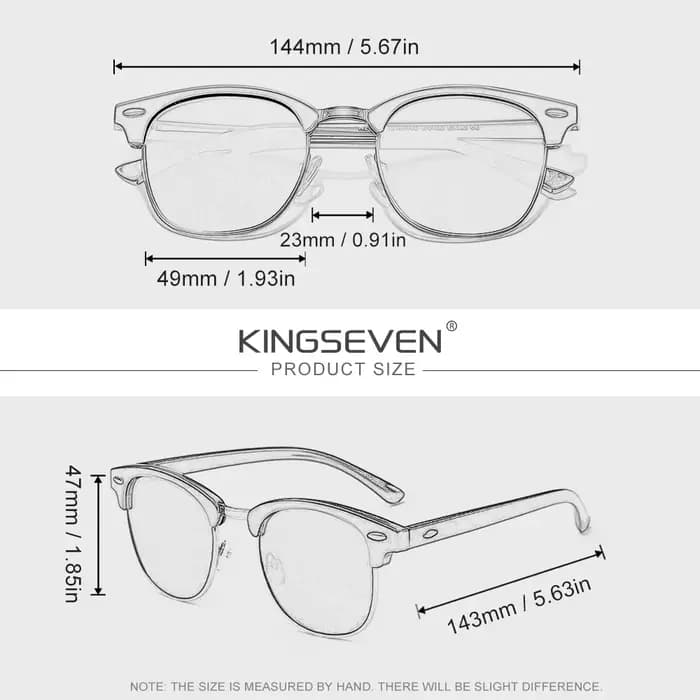 KINGSEVEN – lunettes de soleil demi-monture polarisées, Protection UV400, anti-éblouissement, pour h