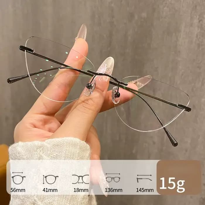 YIMARUILI Ultra-léger mode femmes oeil de chat lunettes sans monture rétro tendance haut de gamme op