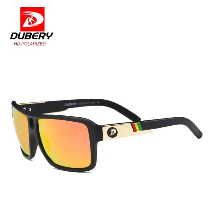 DUBERY Lunettes de soleil polarisées de sport en plastique à monture carrée Lunettes UV400