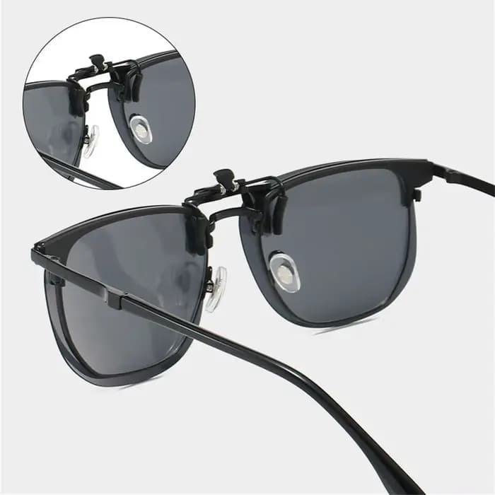 VIVIBEE Flip Up Clip sur lunettes de soleil polarisées hommes carré UV400 photochromique Vision noct