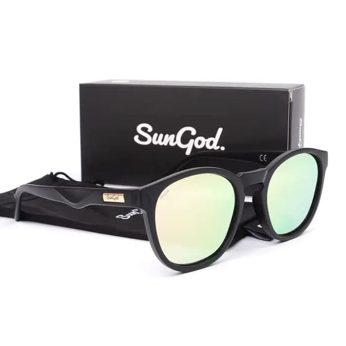 SUNGOD bleu miroir lunettes de soleil hommes lentille polarisée lunettes Vintage mode carré hommes l