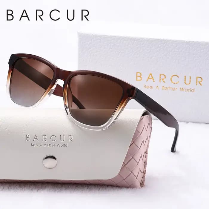 BARCUR-Lunettes de soleil vintage getic pour femmes, monture transparente PC durable, polarisées UV4
