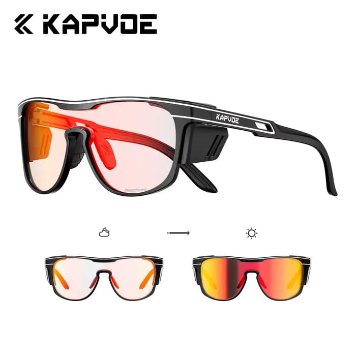 Lunettes de soleil Kapvoe Glacier pour hommes, photochromiques, pour le cyclisme, la randonnée, prot
