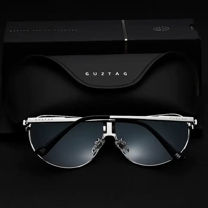 GUZTAG-Lunettes de soleil polarisées classiques pour hommes, en acier inoxydable, vintage, pour l'ex