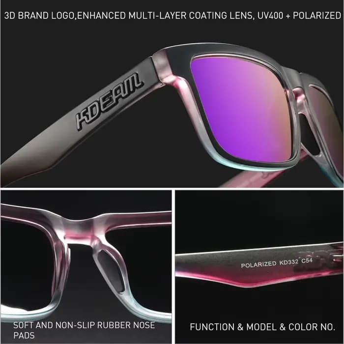 KDEAM-Lunettes de soleil polarisées coupe-vent pour hommes et femmes, nuances dégradées, adaptées à 