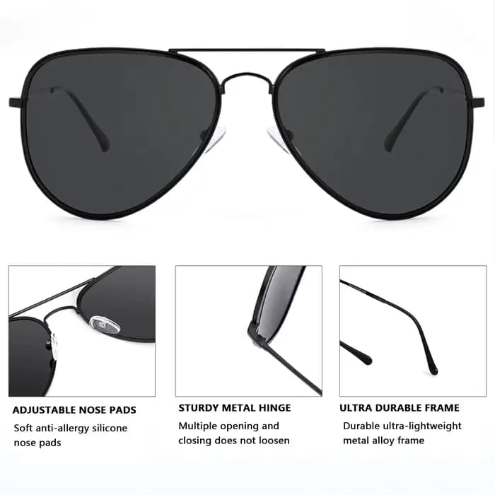 MAXJULI Lunettes de soleil polarisées pour grandes têtes hommes femmes 8123