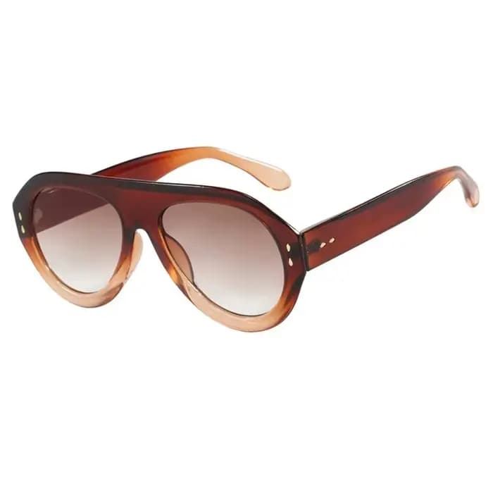 Lunettes de soleil vintage surdimensionnées pour femmes et hommes, de marque, rétro, rouges, rondes,