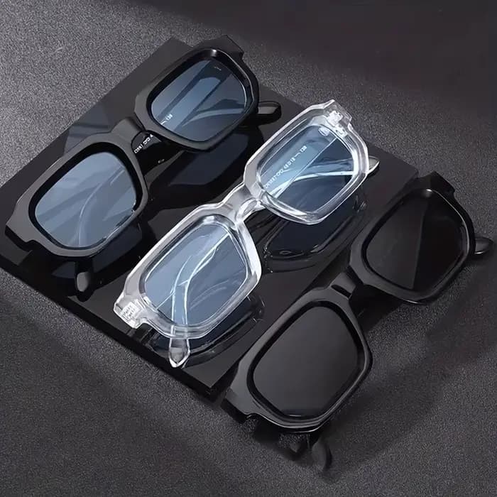 3 paires de lunettes de soleil carrées personnalisées pour hommes et femmes, verres résistants aux U