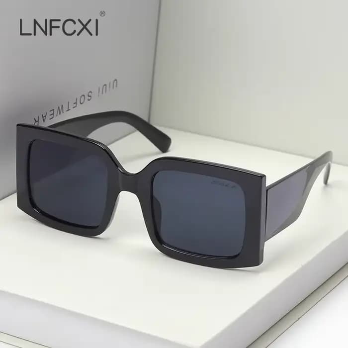 JNPCXI Lunettes de soleil rectangulaires vintage beiges pour femmes, tendance, anti-lumière bleue, v