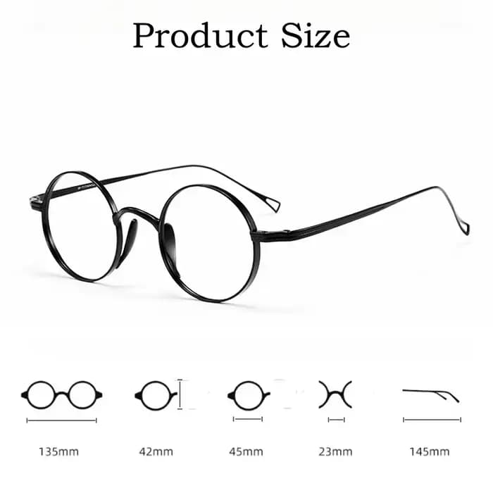 YIMARUILI Ultra-léger pur titane large bord rétro rond monture de lunettes myopie Prescription lunet