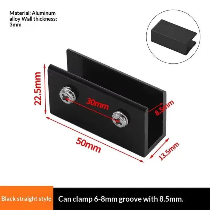 Clip en L en alliage d'aluminium antirouille renforcé et robuste pour fixation de balustrade en verr