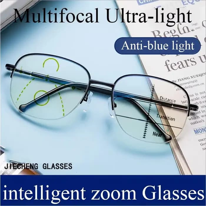 Lunettes de lecture multifocales progressives à zoom intelligent pour hommes et femmes, Anti rayons 