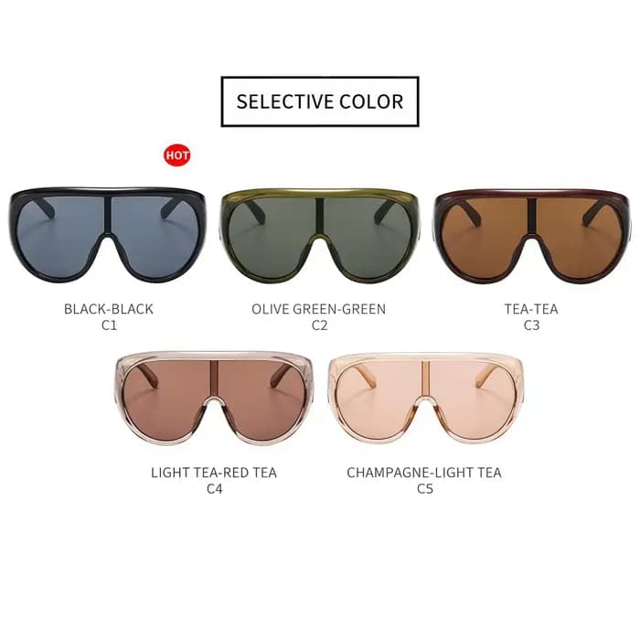 Lunettes de soleil de luxe surdimensionnées pour femmes et hommes, grandes lunettes de sport, tendan