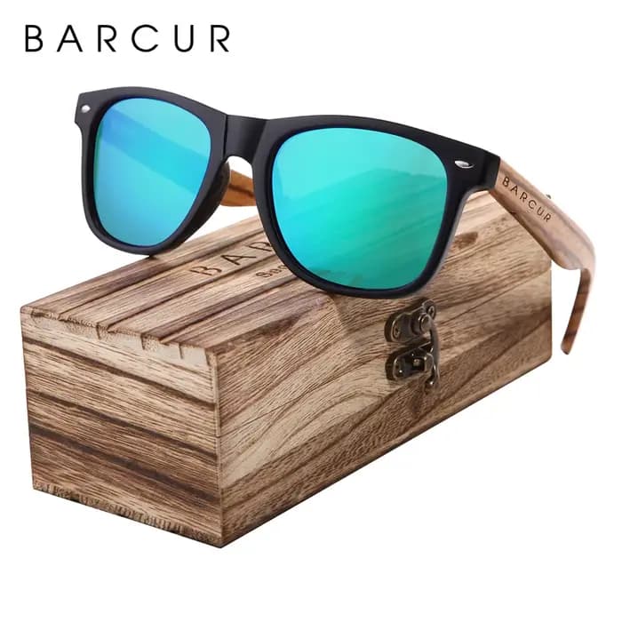 Lunettes de soleil polarisées en bois de zèbre, monture en bois Vintage faite à la main pour hommes,