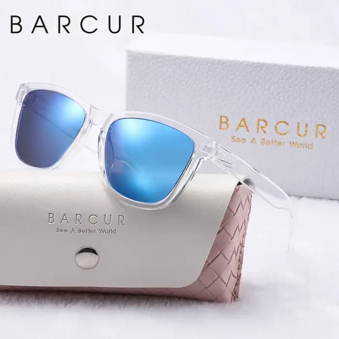 BARCUR-Lunettes de soleil vintage getic pour femmes, monture transparente PC durable, polarisées UV4