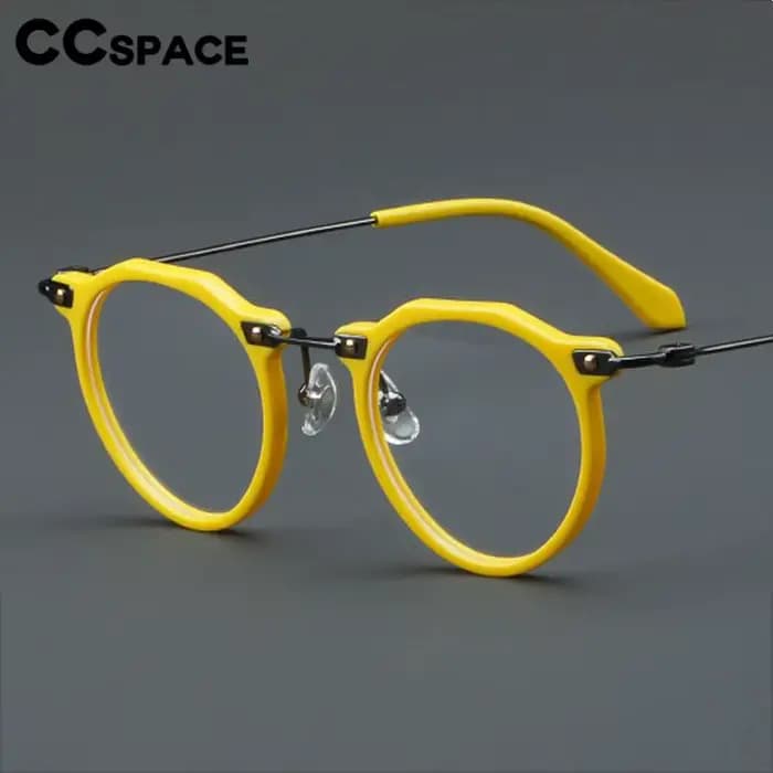 Montures de lunettes optiques en acétate vintage pour hommes et femmes, lunettes rondes en métal, lu