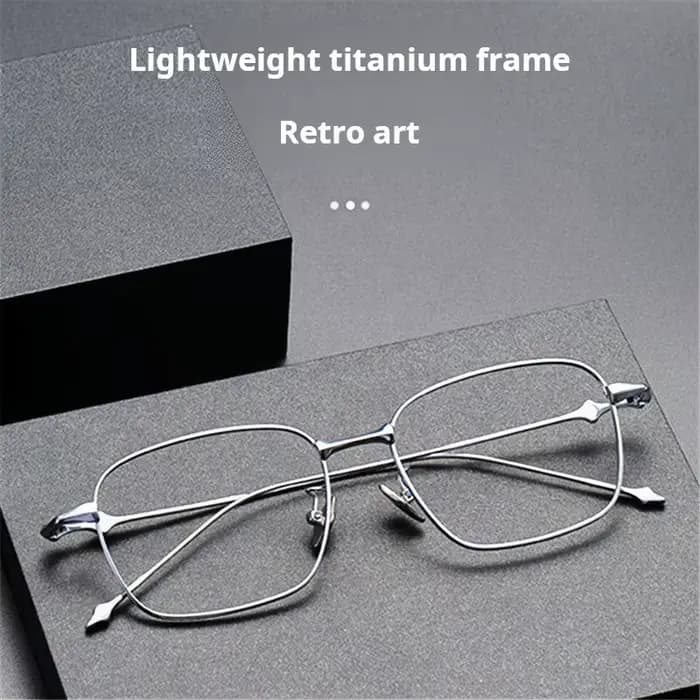 MOMOJA Lunettes rétro carrées pour hommes et femmes, lunettes en titane de haute qualité, ultra légè