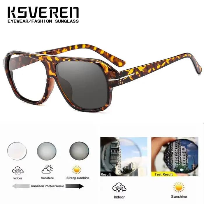 Lunettes de myopie photochromiques carrées surdimensionnées pour hommes et femmes, verres de Prescri
