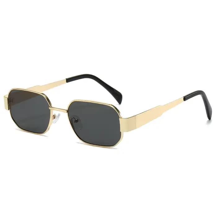 Buc& EI-Lunettes de soleil rétro à monture carrée en métal pour hommes et femmes, lunettes de soleil