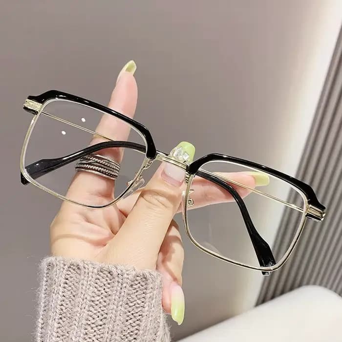 Lunettes d'ordinateur, monture demi-carrée en métal, lunettes de lecture, lunettes de presbytie élég