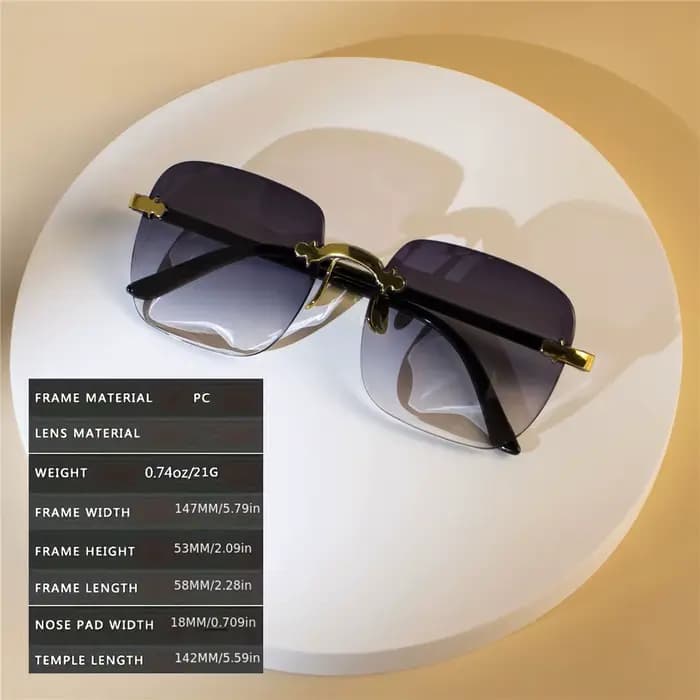 4 pièces lunettes de soleil carrées sans monture femmes marque de luxe concepteur été lunettes rouge