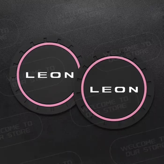 Dessous de verre en Silicone pour voiture, pour Leon LOGO MK2 5F TSI DSG FR Line VZ, 2 pièces, tapis