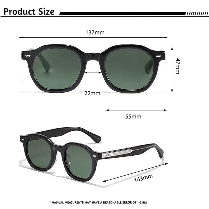 HBK Vintage Simple rond hommes lunettes de soleil petite monture haute qualité acétate cadre lunette