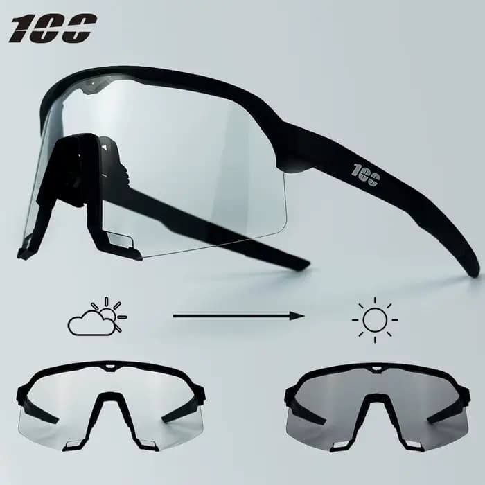 Lunettes de cyclisme photochromiques 100% pour hommes et femmes, lunettes de sport de plein air, lun