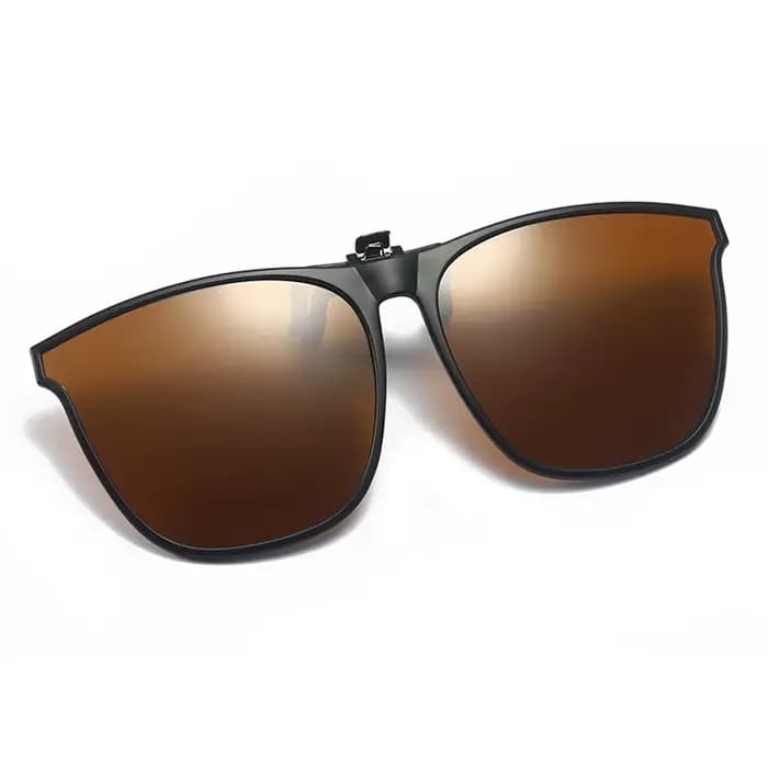Lunettes de Soleil Pliables pour Hommes avec Clip, Monture TR-90 Facile à Relever, Clip sur Lunettes
