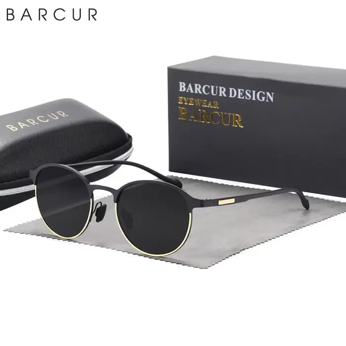BARCUR TR90 Temples lunettes de soleil femmes polarisées mode lunettes de soleil conduite ronde dame