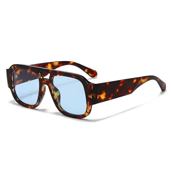 Lunettes de protection 1/4 ensembles grand cadre Double ponts lunettes de soleil carrées femmes coul