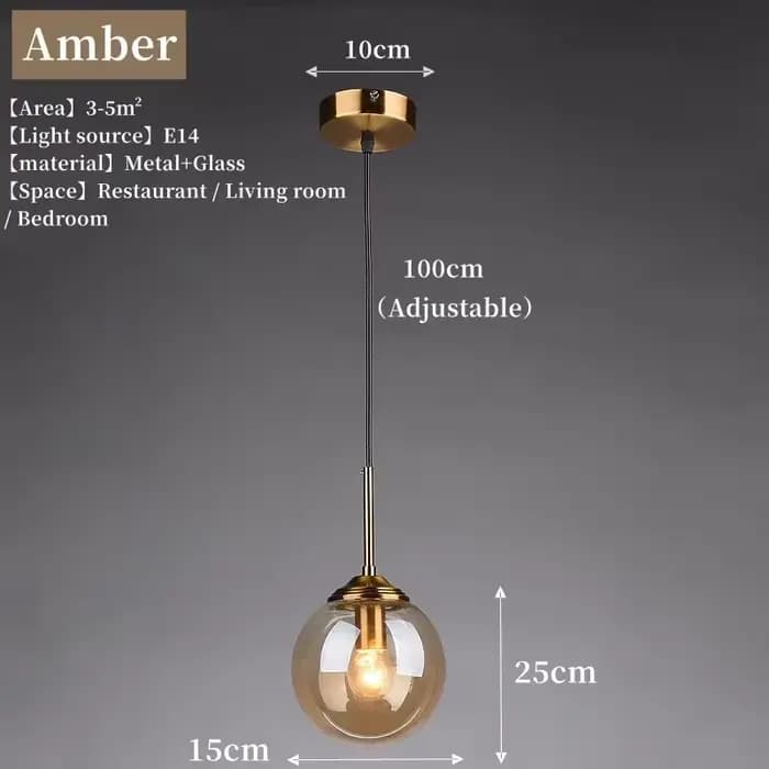 Lampe suspendue en verre LED nordique moderne de luxe, lustre créatif en métal pour salon, salle à m