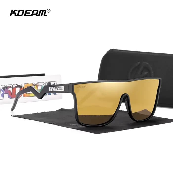 KDEAM-Lunettes de soleil polarisées pour hommes, une pièce, large vision respirante, avec branches s