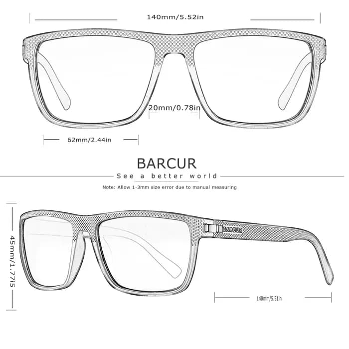 BARCUR sport lunettes de soleil pour hommes polarisées pêche voyage TR90 léger lunettes de soleil lu