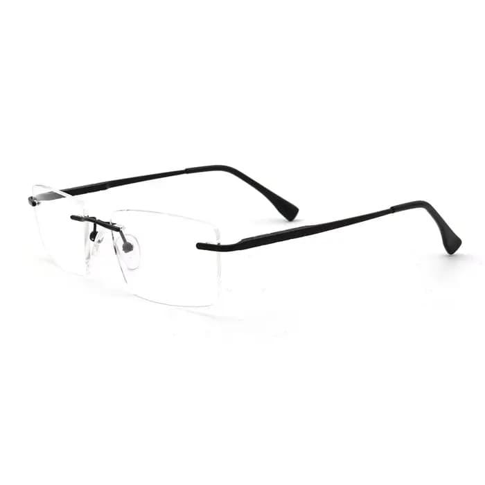 Montures de lunettes rectangulaires sans monture pour hommes, lunettes optiques carrées en métal d'a