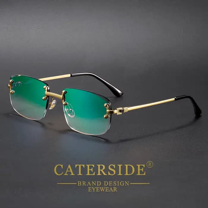 CATERSIDE mode lunettes de soleil sans cadre hommes femmes luxueux fête en plein air lunettes de sol