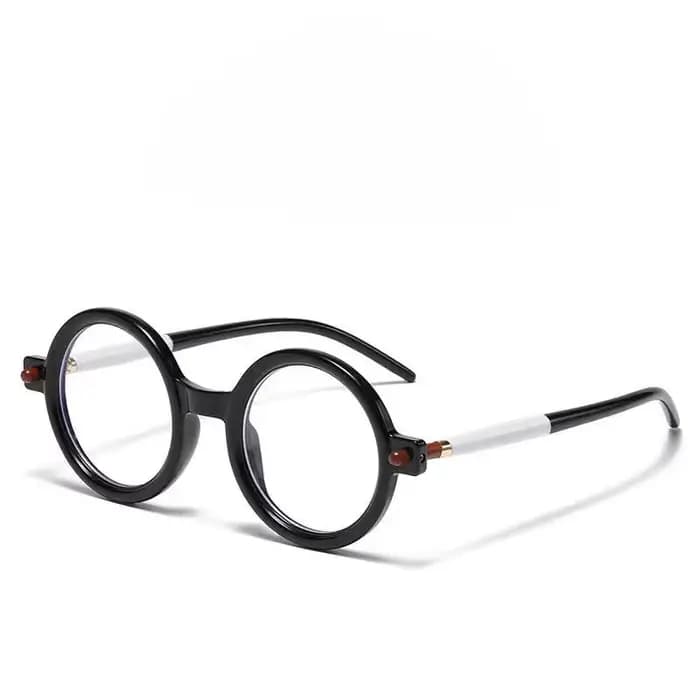 Lunettes de Lecture Rondes Noires et Blanches pour Homme et Femme, Anti-Lumière Bleue, Vintage, Pres
