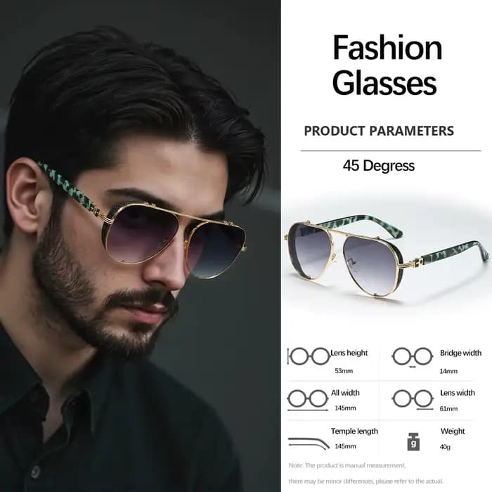 Vintage 2025 lunettes de soleil pour hommes lunettes rétro montures en métal lieu de travail lumière