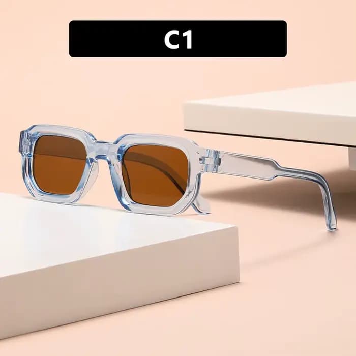 Nouveaux hommes Vintage Rectangle cadre lunettes de soleil mode rétro lunettes de soleil marque de l