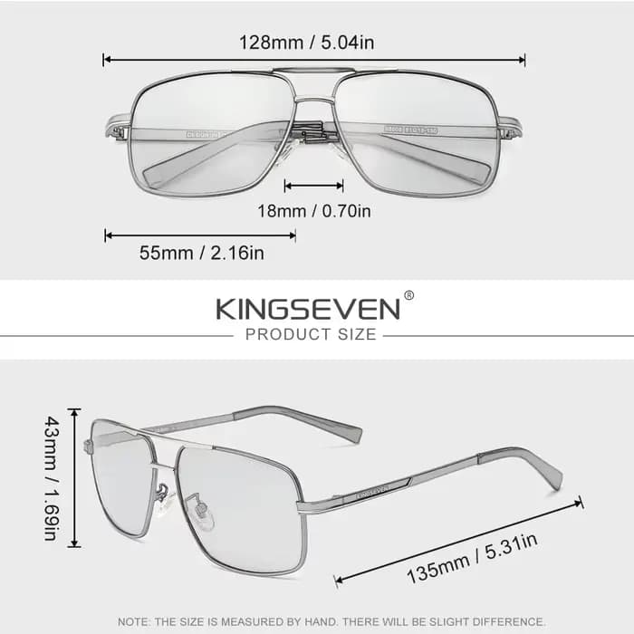 KINGSEVEN – lunettes de soleil photochromiques à monture rectangulaire, verres polarisés UV400, pour