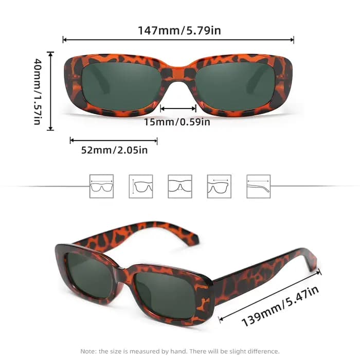 2025 lunettes de soleil rectangulaires rétro femmes/hommes Protection d'été lunettes de soleil UV400
