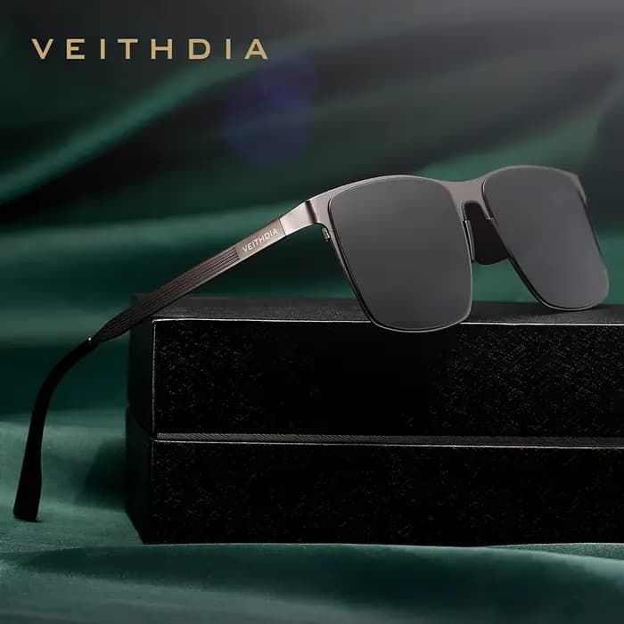 VEITHDIA-Lunettes de soleil polarisées en acier inoxydable pour homme, verres en nylon pour la condu