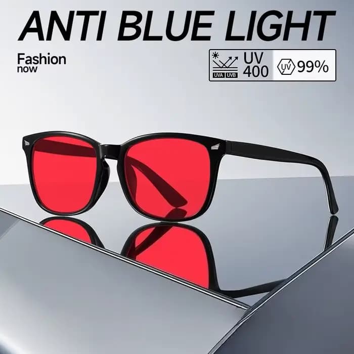 Lunettes Anti-lumière bleue avec lentilles teintées rouges, meilleur sommeil, filtre à lentille roug