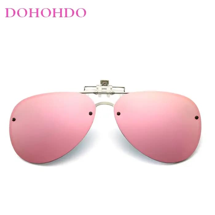 Lunettes de soleil polarisantes à clips pour hommes et femmes, lunettes de pilote relevables en méta