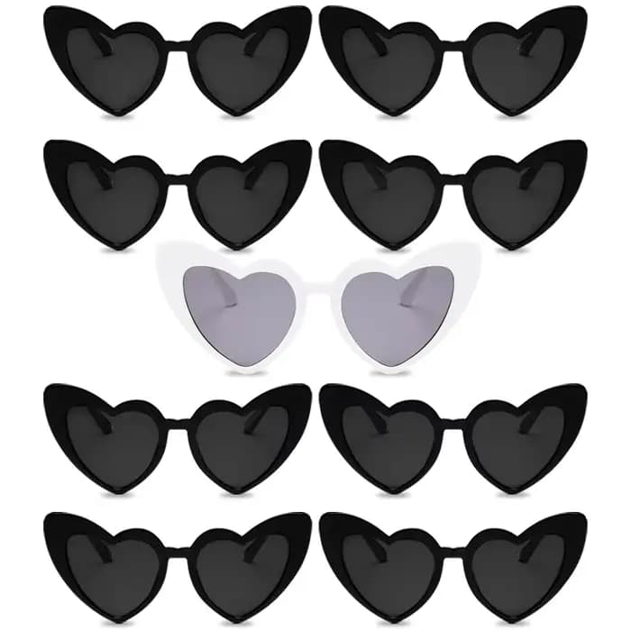 Lunettes de soleil en forme de cœur pour enterrement de vie de jeune fille, décor de mariage, récept