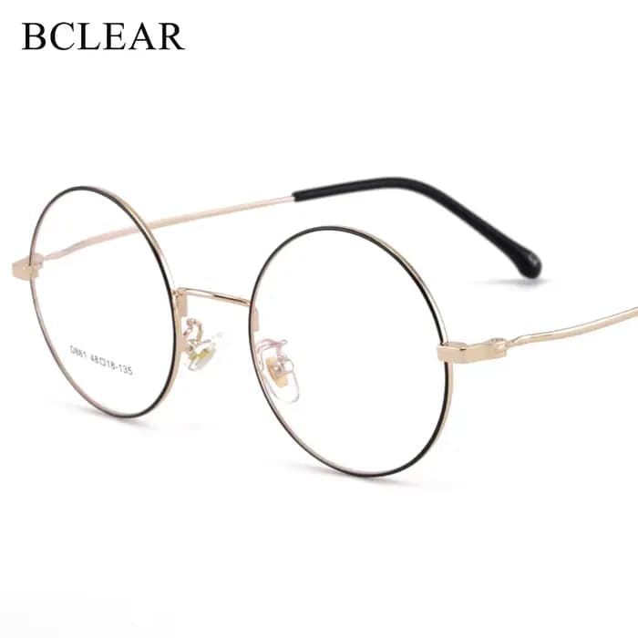 BCLEAR – lunettes rondes rétro de qualité pour hommes et femmes, montures en alliage, Vintage, verre