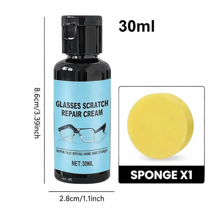 Nettoyant anti-rayures pour verres de lunettes 30ml, nettoyant pour montres avec éponge, éliminateur