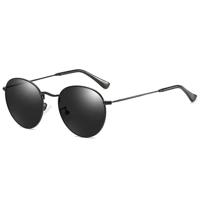 Lunettes de soleil rondes en métal teinté pour myopie, verres de Prescription classiques pour hommes