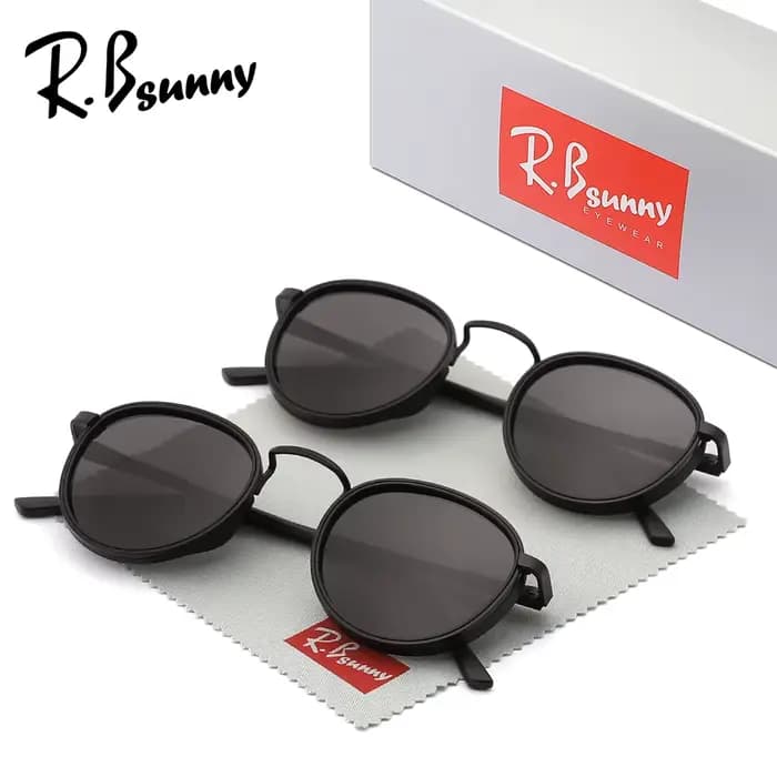 Lunettes de soleil à monture ronde pour hommes et femmes, 2 pièces, Design rétro polarisé, Anti-éblo